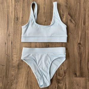 Light Blue Two Piece Swimsuit